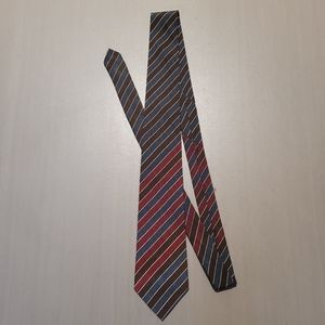 Vintage Mens Red Blue and Brown Tie Necktie